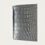 Genuine crocodile leather wallet in grey, CITES-compliant
