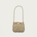 Crochet Handbag - Beige on an ivory studio ground