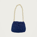Crochet Handbag - Blue on an ivory studio ground