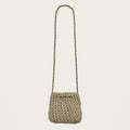 Mini Crochet Handbag - Beige on an ivory studio ground