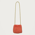 Mini Crochet Handbag - Peach on an ivory studio ground