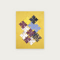 Wall Art No. 87, Ochre I – leather crosses on ochre microfiber, 40 × 30 cm