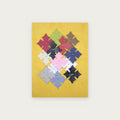 Wall Art No. 11, Ochre II – leather crosses on ochre microfiber, 40 × 30 cm