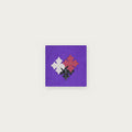 Wall Art No. 19, Violet – leather crosses on violet microfiber, 20 × 20 cm