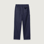 Twill Pants in navy, back, woven label at the pocket