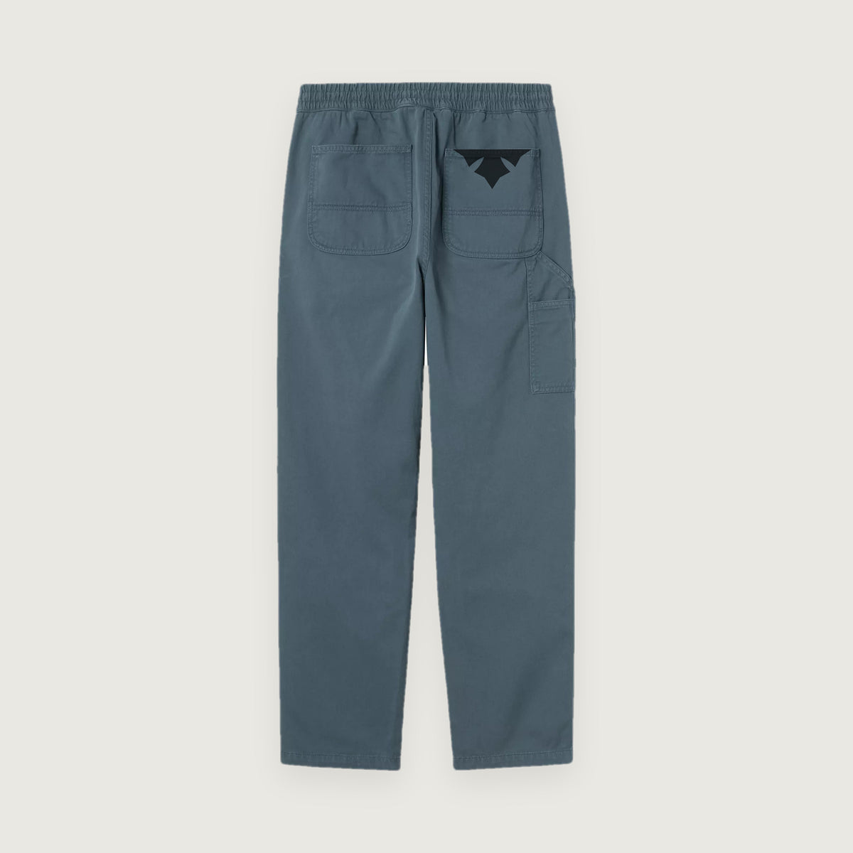 Twill Pants in slate, back, woven label at the pocket