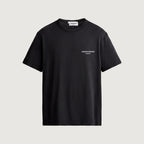 The Chrome T-Shirt in black, front, small lockup at the chest