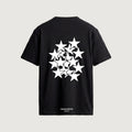 The Constellation T-Shirt in black, back, cluster of overlapping white stars