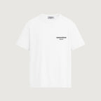 The Constellation T-Shirt in white, front, small lockup at the chest