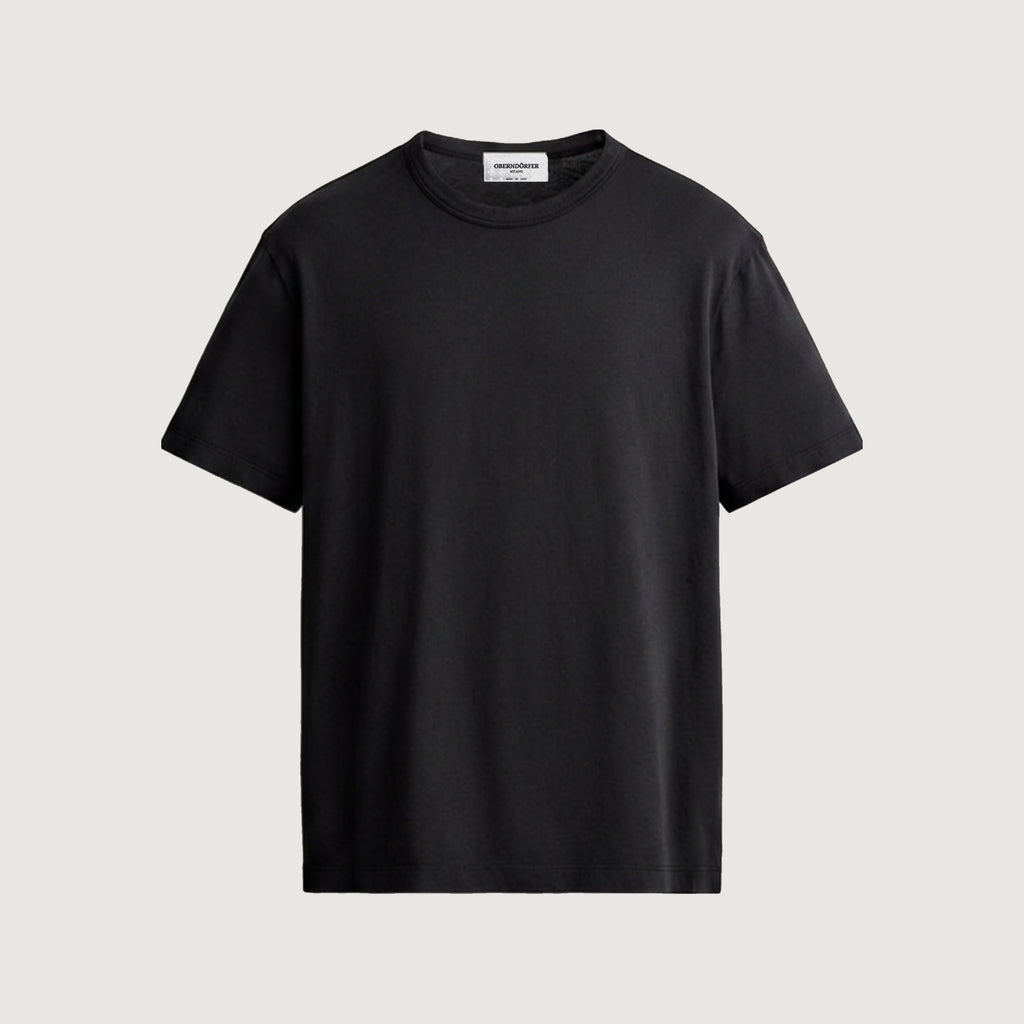 The Initials T-Shirt in black, front, left plain