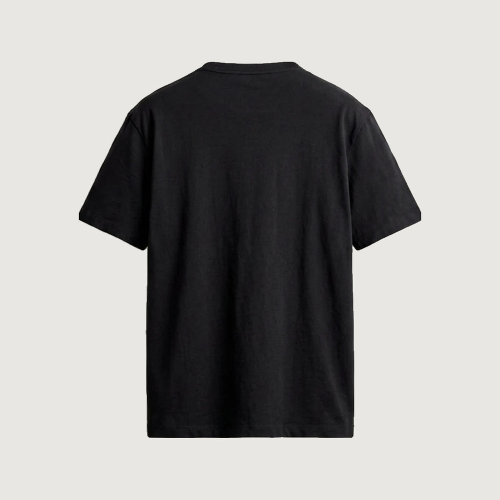 The Tonal Wordmark T-Shirt in black, back, left plain