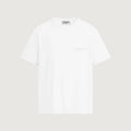 The Tonal Wordmark T-Shirt in white, front, Oberndörfer Milano embroidered at the chest in matching white thread