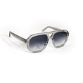 Milano handmade transparent grey acetate aviator sunglasses with German Zeiss gradient lenses made in Italy.