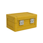 yellow leather 3-place watch storage box - Oberndörfer Milano luxury watch collector box